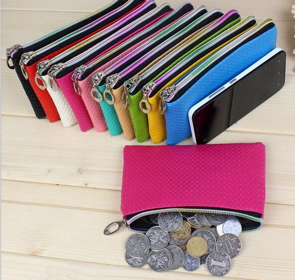 45PC New Fashion Pu Leather Coin Purse Women Wallet Daily Storage Change Purse Plaid Clutch Drop shipping Ladies Handbag Free shippng