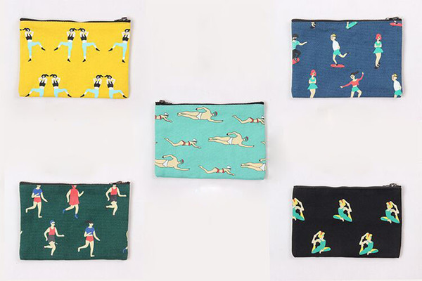 100pc 2017 New arrival Women's canvas bag Coin key wallet Purse change pocket holder organize cosmetic makeup Sorterby goodfaithgirl