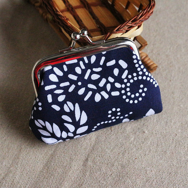 100pcs Fashion Hot Vintage ethnic style flower coin purse canvas key holder wallet hasp small gifts change bag clutch handbag xmas present