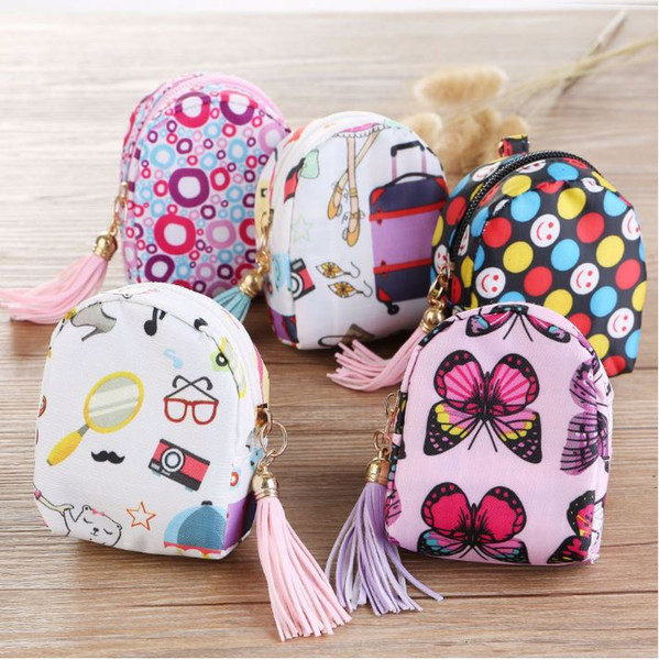 Vintage Women canvas change coin Purse wallet keys bag pocket holder zipper cosmetic makeup organize children party favor