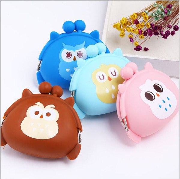 Korean Candy Colored Girls Coin Bags Women Key Wallets Cute Cartoon Silicone Mini Coin Purse Children Kids Gifts