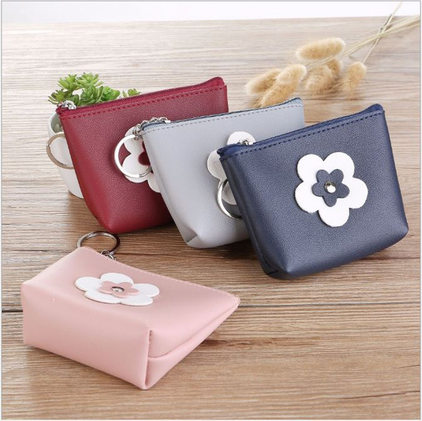 Vintage Flower Coin Purse PU Leather Key Holder Bag Wallet Zipper Small Gifts Character Change Bag Clutch Handbag for Women