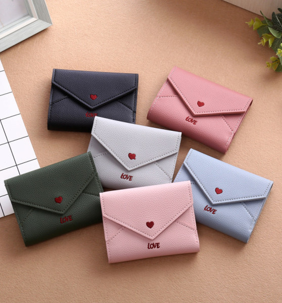 Brand New Women Short Style Mini Wallets PU Leather Pure Color Zero Purses Coin Bags 12PCS/lot Free Shipping