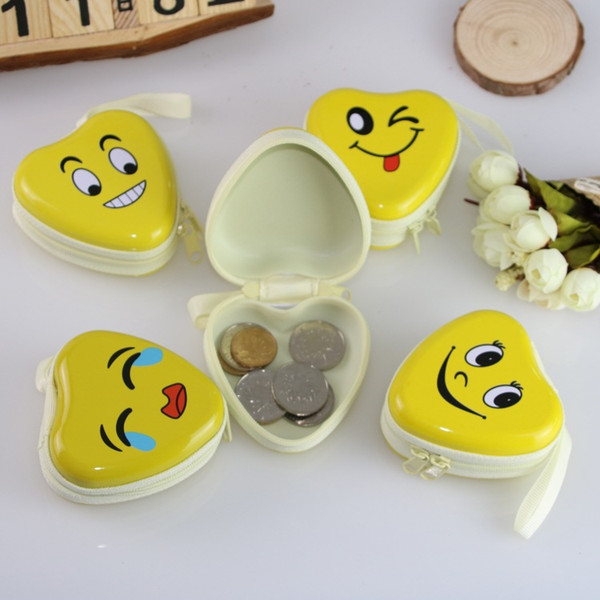 Brand New Cartoon Expression Coin Purses Mini Wallets High Quality Tinplate Love Design Organizer Wallets 12PCS/lot Wholesale