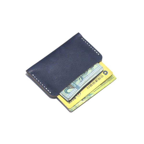 Handmade Genuine Leather business wallet with customized logo environmental protection vegetable tanned first class leather card holders