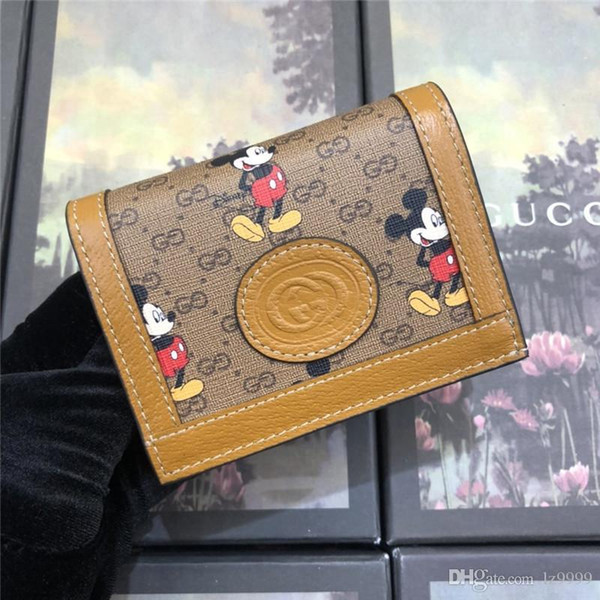 2020 new female card case wallet luxury designer bag women's wallet 602534 card bag fashion embroidery size 11-8.5-3cm with box