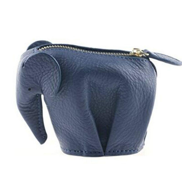 Wholesale- Spain popular genuine leather handmade animal shape cute elephant coin purse girl's cartoon mini bag