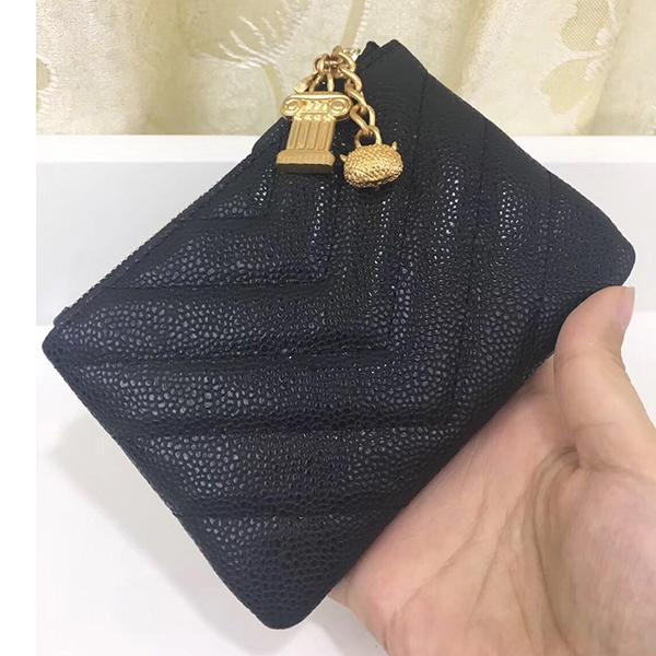 2019 luxury genuine leather coin purse lambskin top quality classic wallet wholesale lady chain Card Holders original designer zipper purse