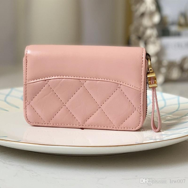 07 Hot New Women Zipped Coin Purse Luxury Designer Bag 84404 Women Wallet Aged Calfskin Smooth Calfskin Fashion Size 11-7.5-2cm with Box