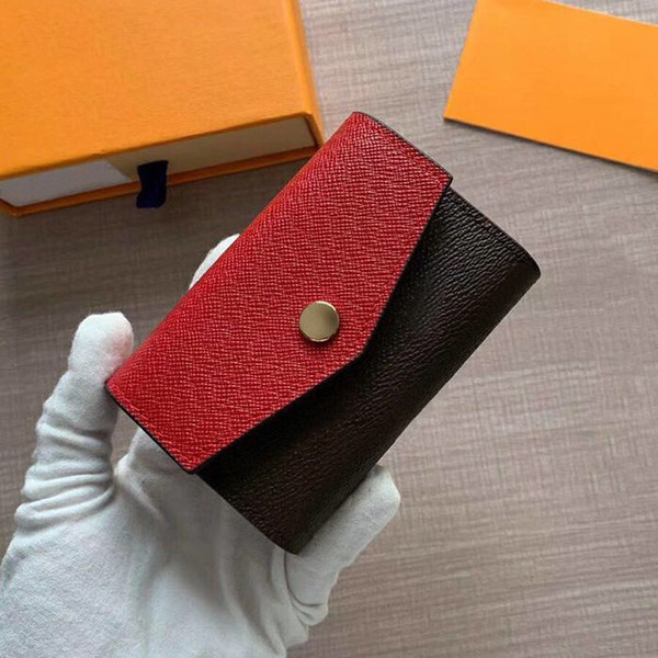 Wholesale designer card holder short wallet Fashion high quality original box coin purse women designer wallet classic zipper pocket