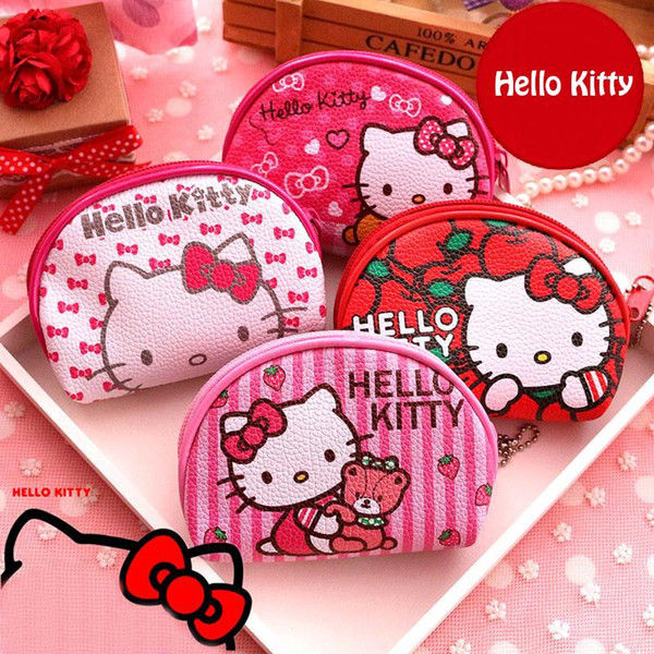 Wholesale- 1pcs New lovely hello kitty canvas girl coin purse change purse,lady students children key&cosmetic holder coin bag 049