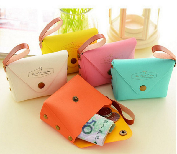 High Quality Woman PU Leather Change Purse Simple Fashion Card Holders Candy Colors Gift Wallets Bag Organizer WA039