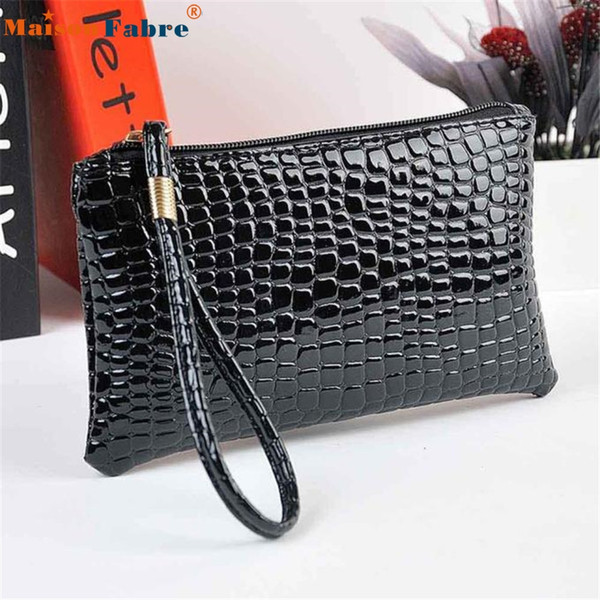 High quality Women Crocodile Leather Clutch Handbag Bag Coin Purse