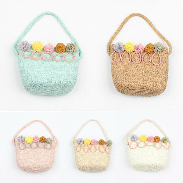 New 2019 Korean Style Women Girls Portable Coin Purse Flower Canvas Straw Woven Coin Bag Lady Purse Casual Messenger Money Bag