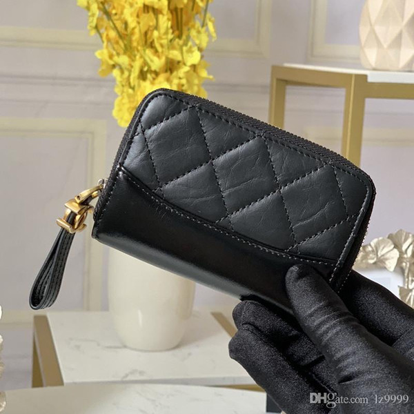 Hot New Women Zipped Coin Purse Luxury Designer Bag 84404 Women Wallet Aged Calfskin Smooth Calfskin Fashion Size 11-7.5-2cm with Box