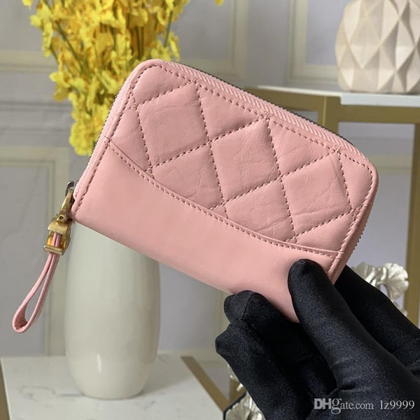 01 Hot New Women Zipped Coin Purse Luxury Designer Bag 84404 Women Wallet Aged Calfskin Smooth Calfskin Fashion Size 11-7.5-2cm with Box