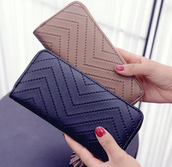 Designer Women Wallet Sewing Thread PU Face Long Style Lady Zipper Tassel Wallet Handbag Fashion Tassel Zipper Style Lady Portable Wallets