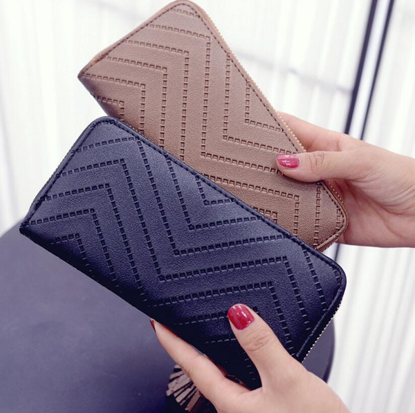 Designer Women Wallet Sewing Thread PU Face Long Style Lady Zipper Tassel Wallet Handbag Fashion Tassel Zipper Style Lady Portable Wallets/5