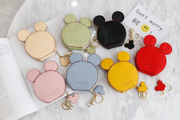 Cute Ears Coin Purse Zipper Mini Wallet happy dream letter Cute round ears wallet coin purse small bag coin bag zipper wallet 100pcs