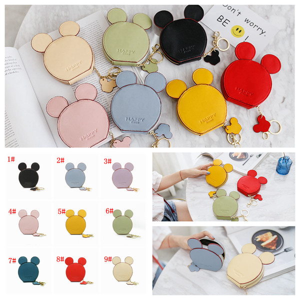 9styles Mouse Ear Wallet Zipper Key Card Holder Coin Purse Child mini Phone Money Pouch Kids Shoulder Bags cartoon storage pouch FFA2018