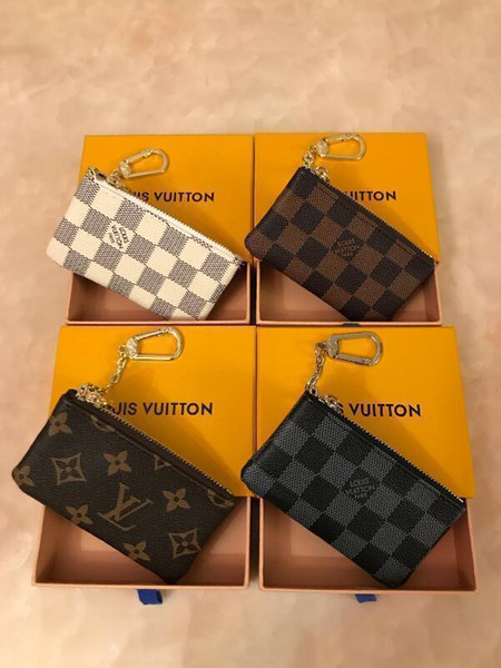 Special price! KEY POUCH Damier leather holds high quality famous classical design women key holder coin purse small leather goods bag7