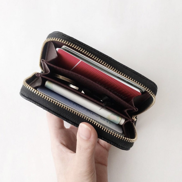 2020fashion designer credit card holder high quality classic leather purse folded notes and receipts bag wallet purse distribution box purse