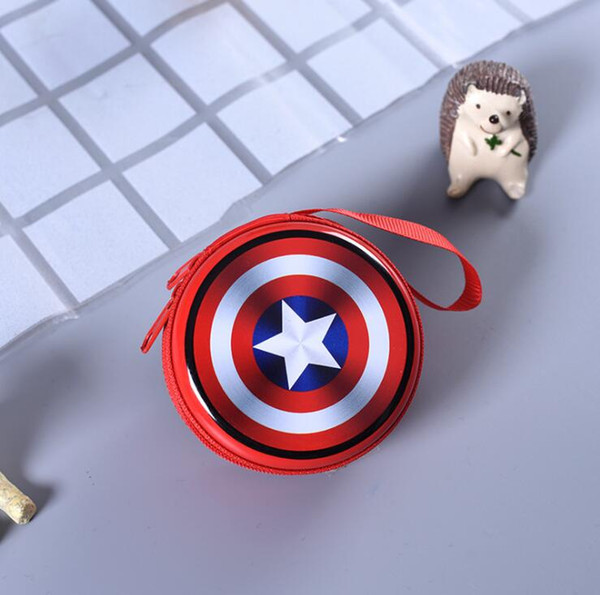 Kawaii Cartoon Silicone Coin Purse Super Hero Captain America Anime Coin Bag Mini Wallets Headset Zipper Holder Gift Kids Wallet