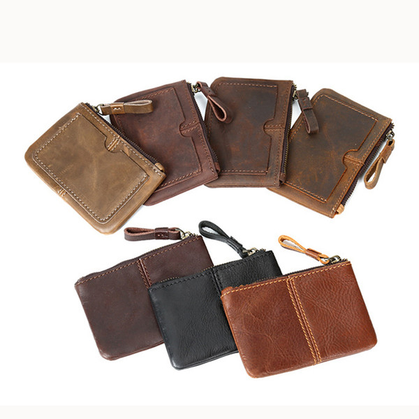 Old cobbler's top leather goods Pouch Key coin purse High-quality Small card bags Genuine leather Coin bag fashion Customized