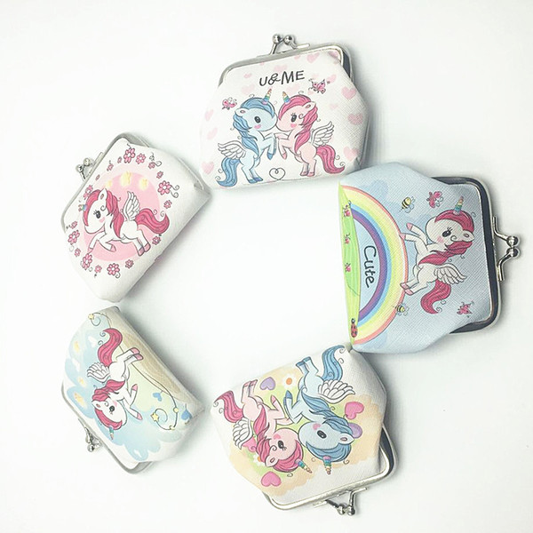 Women Mini Unicorn Wallet Card Holder Case Coin Purse Clutch Change Bag Children's Wallets Change Holder dc244