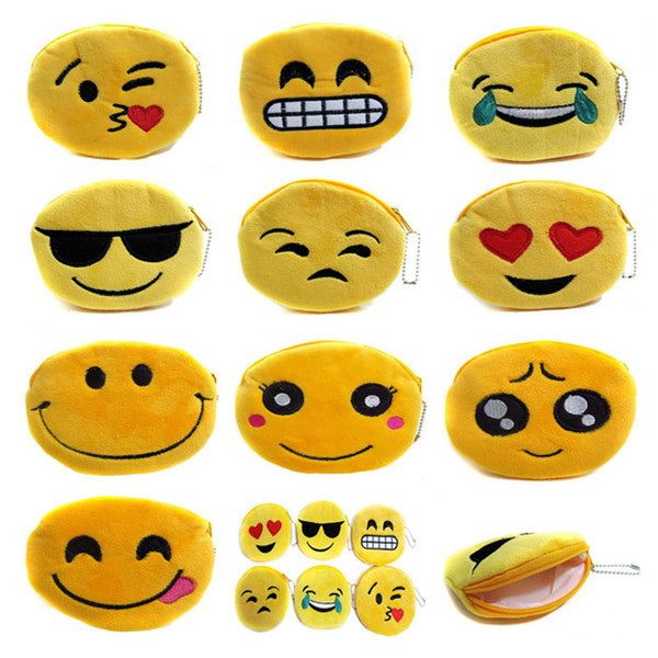 New Hot QQ Expression Coin Purses Cute Emoji Coin Bags Plush Pendant Womens Girls Creative Chirstmas Gifts High Quality K1199