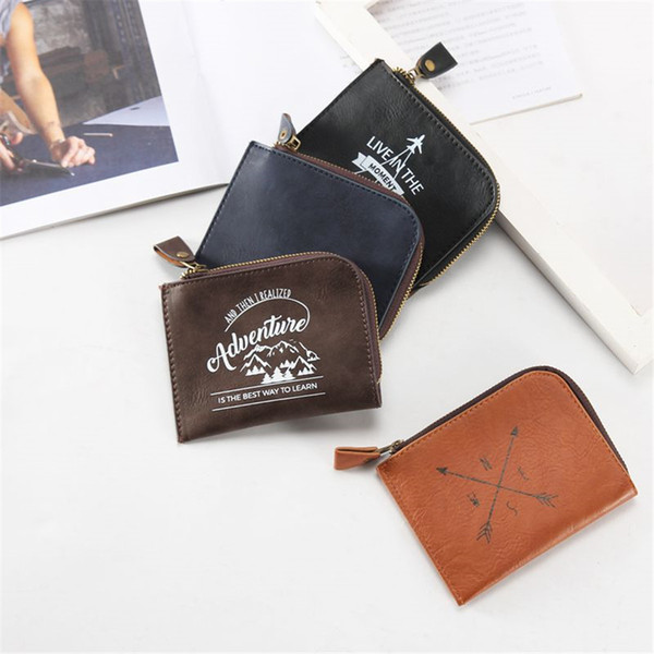 Zoukane Fashion Men Mini Wallet Ladies Zipper Coin Purse Multifunctional Small High Grade Coin Credit Card Key Ring Wallet CP02