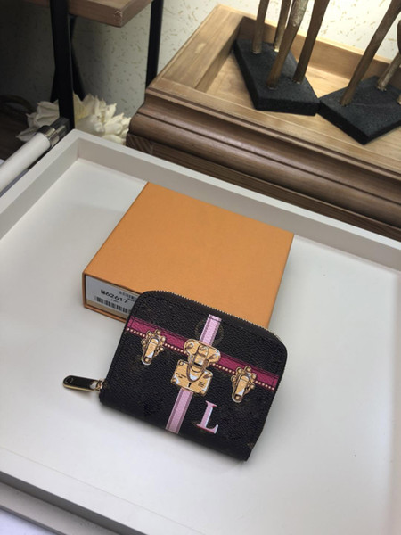 Top Quality Printed card holders Hot Fashion brand designer women fashion Wallets small purses coin purses with box M62617