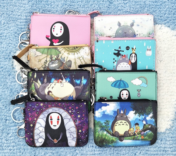 2018 Time-limited Trousse Kawaii Totoro No Face Man Card Holder Coin Wallet Money Bag Ornament Chain Anime Handbag 9x12cm New