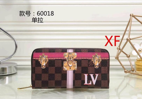 Hot Factory Wholesal wholesale 2019 famous brand fashion single zipper cheap designer women pu leather wallet lady ladies long purse