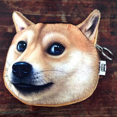 MIWO X-DOLLS Fashion Children Kids Adorable Dog Head Doge Coin Purse Bag Pouch Wallet Good Quality