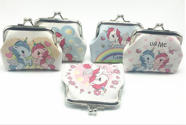 New Fashion Mini Unicorn Pattern Womens PU Wallets Holders Party Home Cute Coin Purses Gifts Free Shipping