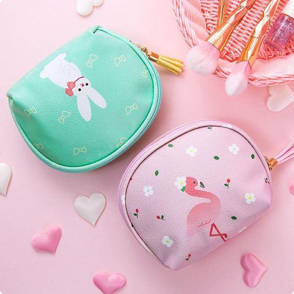 Shell-shaped Pu Coin Purses Bag Cosmetic Beauty Compact Travel Casual Money Foundation Waterproof Clutch Storage Key Layered Bag