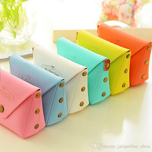 Fashion candy color key holders leather change wallet small coin purse keychain mini handbag wholesale 6 colors 0344