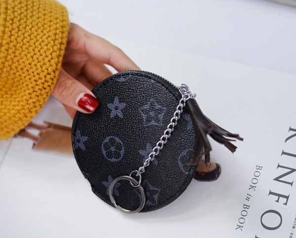 2019 Classic New Mini Coin Bag Original Designer Clutch Female Tassel Storage Bag Round Small Wallet