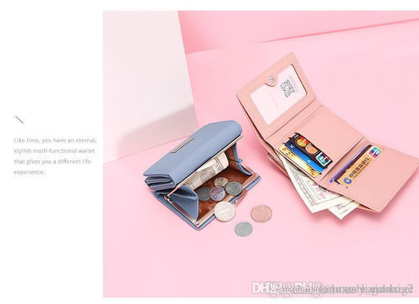 New Korean mini wallet female short cute girl heart wallet student personality coin purse