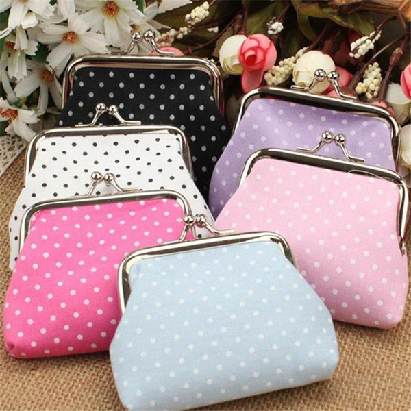 Wallets Holders Women Coin Purses High Quality Linen Dot Wholesale Fashion Wave Stripe Faux Leather Wallet Lovely Girl Coins