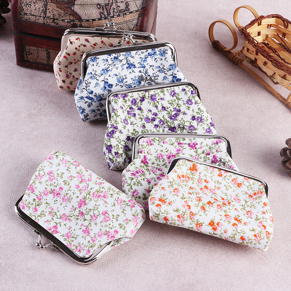 factory wholesale Korean Pastoral Flower small Zero pocket money Wallets Miss printed cloth bag hand in coin bags small gift spot