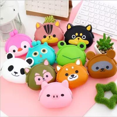 Wholesale Lovely Children Cartoon Silicone Coin Purse Headset Storage Bag Cute Mix Many Animals Styles Mini Coin Purse For Boy Girl Gift