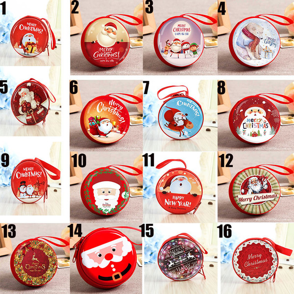 Cute 22Styles Mini Christmas Coin Purse Double Zipper Coins bag Headset Wallet Box Christmas Coin Pouch Bag New year Xmas Gift For Kids