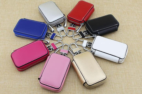 wholesale- 5pcs men women's Key Wallets Car key bag Genuine Leather Skulls fashion bag 401