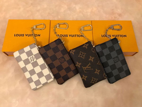 Luxury KEY POUCH Damier leather holds high quality famous classical designer women key holder coin purse small leather goods bag