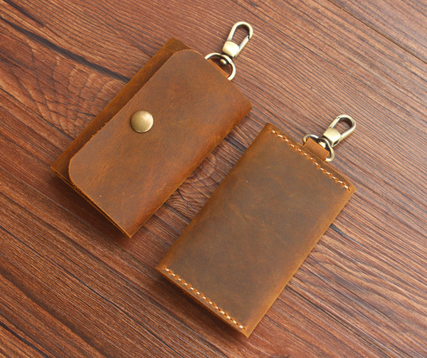 wholesale crazy horse genuine simple key wallets/small key holders/fashion gift/small leather key bag