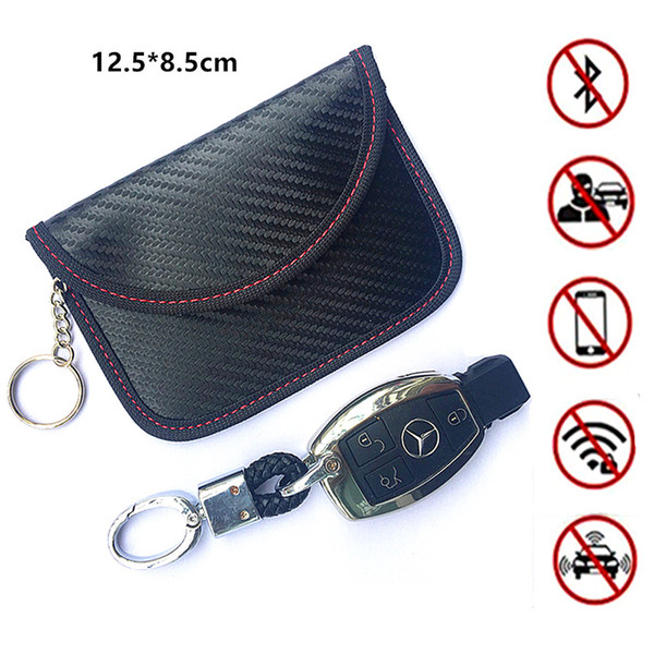 Faraday Card Car Key Bag FOB Bags Shield Pull Ring Keys Wallet Case Organizer for Privacy Protection DK0515