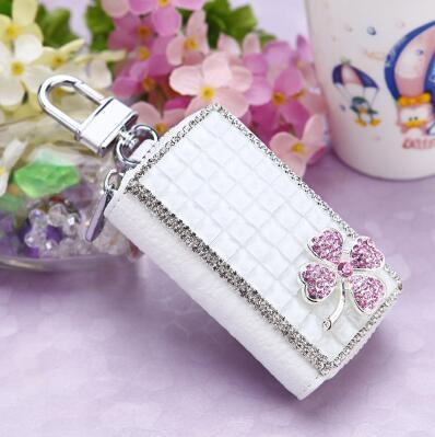 Top Cow Leather Key Wallets Men & Women Car Key Bag Multi Function Purse Case Fashion Diamond Housekeeper Holders