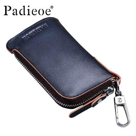 Padieoe Genuine Leather Fasion Men Key Bag High Quality Key Chain Organizer Housekeeper Hot Coin Purse Men's Key Holder